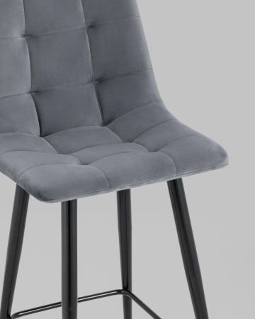 Стул полубарный Джанго велюр тёмно-серый ( набор 2 шт)