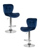 Набор 2 шт Стул барный BARNY, синий велюр (MJ9-117)