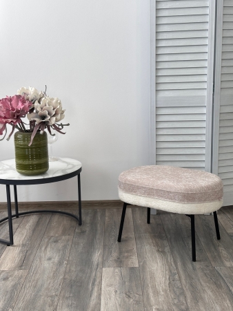 Кресло SION белый, бежевый, шенилл, черный каркас