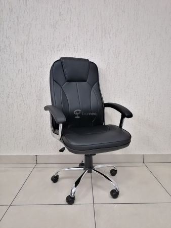 Кресло для руководителя K-8 черная экокожа