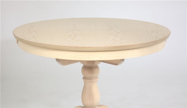 Раздвижной стол Круглый 90 беленый дуб