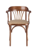 Деревянный стул Венский средний тон с мягким сиденьем из ткани 2 caramel с дугами назад