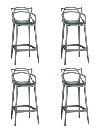Набор 4 шт Стул барный MASTERS BAR, темно-серый (GR-04)
