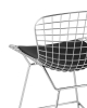 Стул полубарный с низкой спинкой Bertoia хромированный с черной подушкой