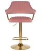 Стул барный CHARLY золотой, розовый велюр MJ9-32