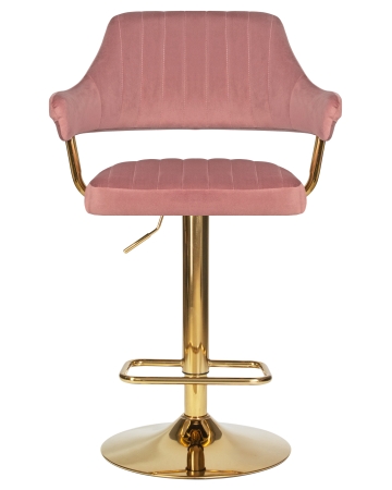 Стул барный CHARLY золотой, розовый велюр MJ9-32