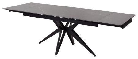 Стол FORIO 160 MATT BLACK MARBLE SINTERED STONE, BLACK