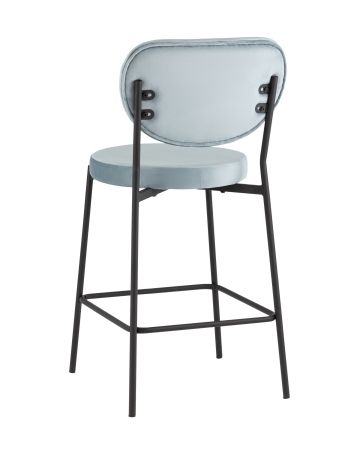 Стул полубарный Барбара NEW велюр серо-голубой