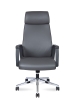 Кресло офисное Arco темно-серый, экокожа и металл, мягкое сиденье, с подлокотниками