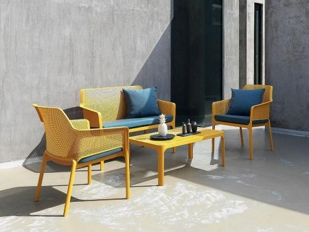 Диван пластиковый Net Bench желтый Диван пластиковый Net Bench желтый