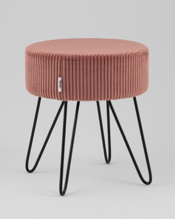 Пуф Спейси велюр рельефный коралловый