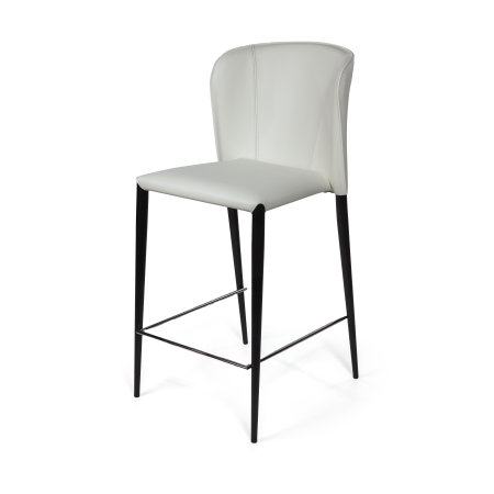 Стул полубарный Albert кожа белый