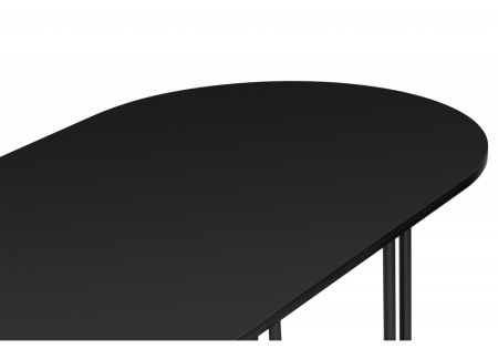 Стол деревянный Хьюго О 200 х 90 черная шагрень пленка, черные ноги