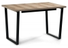 Стол деревянный раскладной Лота Лофт 120*25 мм черный матовый, дуб делано светлый