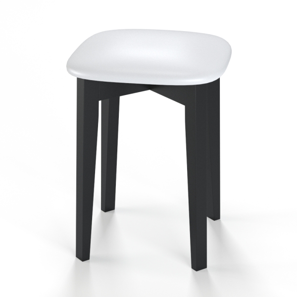 Табурет-1 экокожа белая/черный