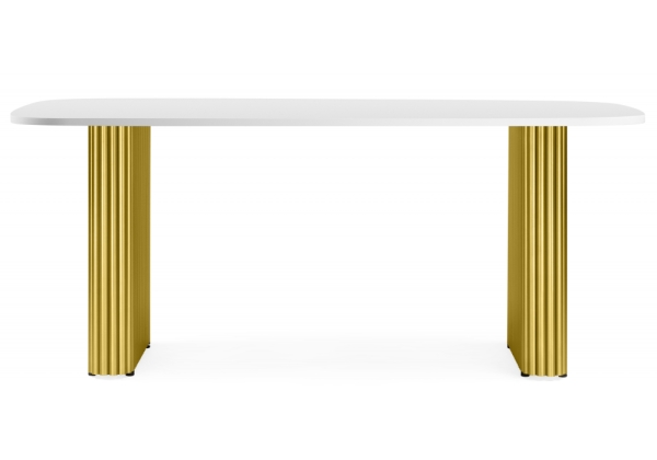 Стол деревянный Бавария B 200 х 90 белая пленка шагрень, золото Стол деревянный Бавария B 200 х 90 белая пленка шагрень, золото