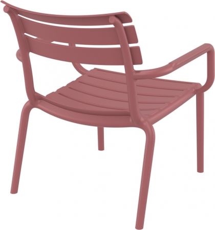 Кресло лаунж пластиковое Siesta Contract Paris Lounge марсала