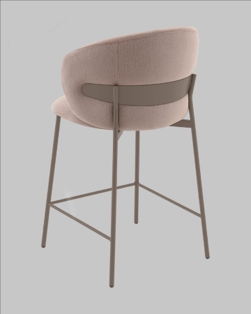 Стул полубарный Блейз велюр бежевый, каркас бежево-серый