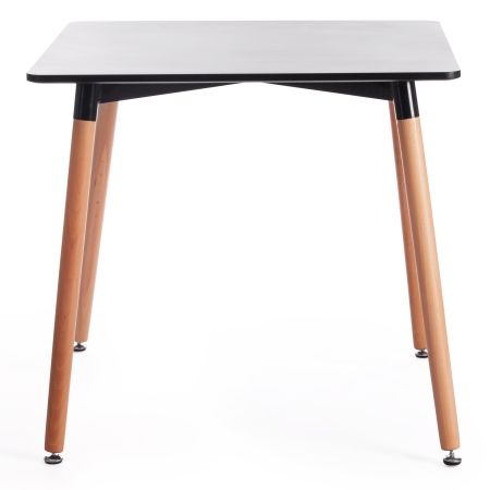 Стол JOHN (T1003) МДФ, дерево, 80х80х75 см, черный, натуральный