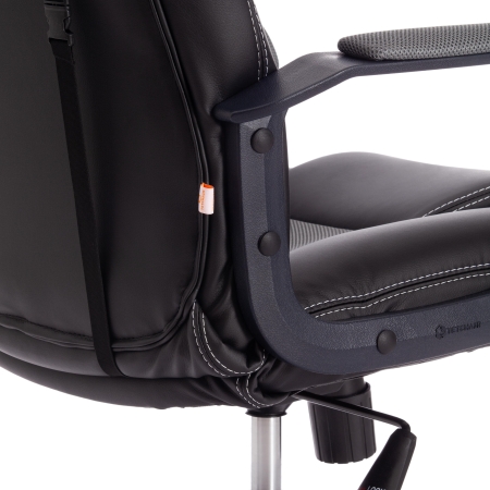 Кресло DRIVER (22) экокожа и ткань, черный и серый