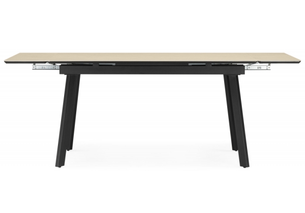 Керамический стол Норман 140(200)х80 okara light yellow, черный