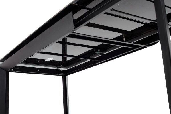 Стол CREMONA 180 KL-61 Под дерево итальянская керамика, черный каркас