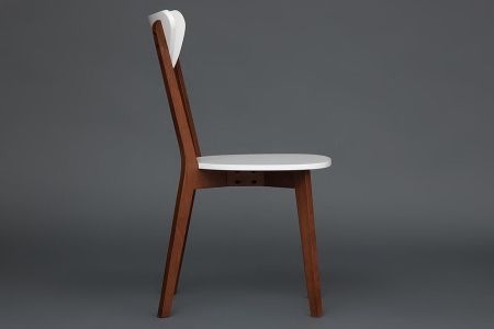 Стул жесткое сиденье MAXI (Макси) белый, коричневый Стул жесткое сиденье MAXI (Макси) белый, коричневый