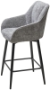 Полубарный стул ERYK 180 градусов поворот, серый, шенилл, черный каркас (H=67)