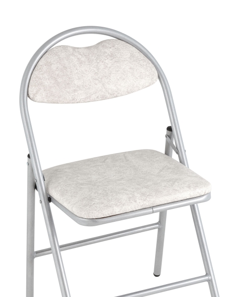 Стул складной Hagen экокожа белый мрамор каркас металлик Стул складной Hagen экокожа белый мрамор каркас металлик