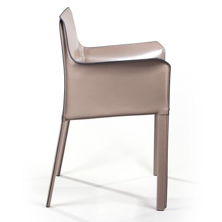 Стул с подлокотниками Barrie кожа капучино