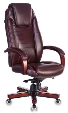 Кресло руководителя Бюрократ T-9923WALNUT коричневый кожа крестовина металл/дерево