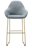 Кресло бар Kent Грей/Линк золото