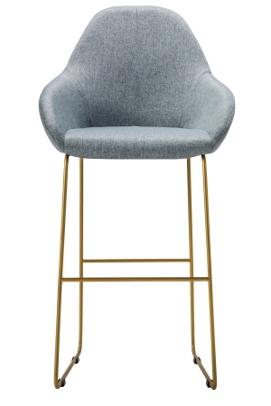 Кресло бар Kent Грей/Линк золото