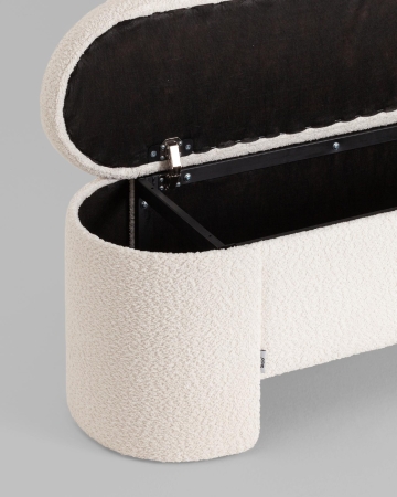 Банкетка Taks с местом для хранения букле белый