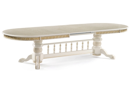 Стол деревянный Кассиль крем, золотая патина