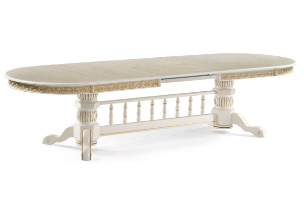 Стол деревянный Кассиль крем, золотая патина