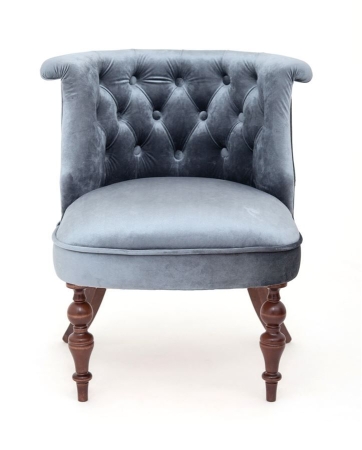 Кресло Бархат темный тон, грязно-голубой