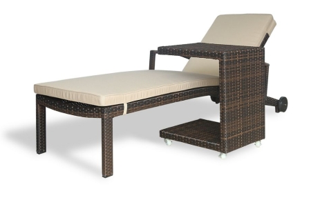 Плетеный кофейный стол MILANO темно-коричневый для шезлонга