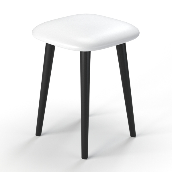 Табурет-2 экокожа белая/черный