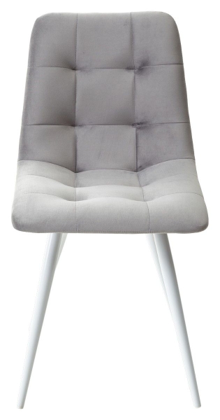 Стул CHILLI-Q светло-серый #26 велюр, белый каркас
