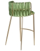 Стул барный EMMA золотой, зеленый велюр VF-08