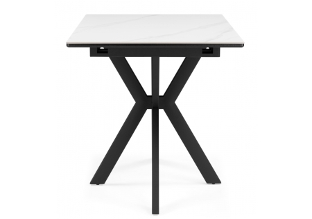 Керамический стол Гардинг 100(130)x70 белый мрамор, черный