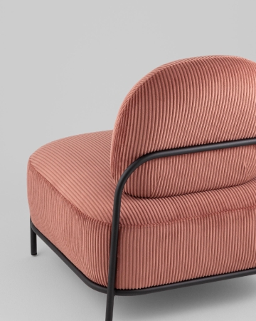 Кресло Стоун велюр рельефный коралловый