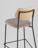 Стул полубарный Casey серо-коричневый с бежевой экокожей
