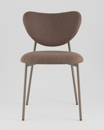 Стул Rina велюр коричневый, каркас бежево-серый