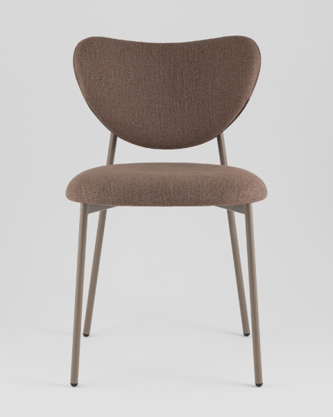 Стул Rina велюр коричневый, каркас бежево-серый