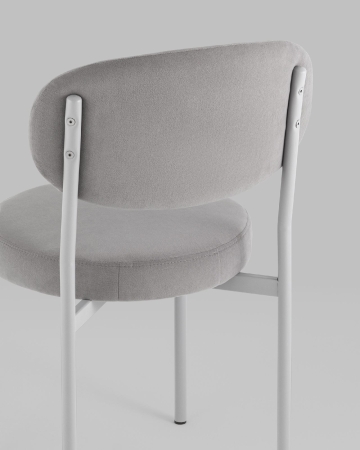 Стул Бриф SN велюр серый каркас светло-серый муар