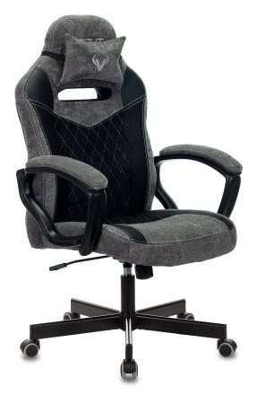 Кресло игровое Zombie VIKING 6 KNIGHT Fabric черный с подголов. крестовина металл