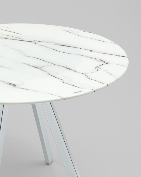 Стол обеденный Хьюстон D100 белый стеклянный