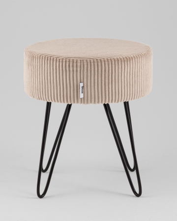 Пуф Спейси велюр рельефный бежевый